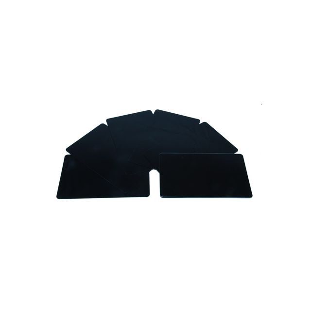 Tarjeta PVC negro 2 caras 0,76mm
Paquete de 100 piezas
