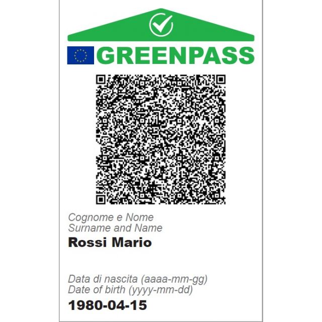Tessera in PVC con il QRcode personalizzato GreenP